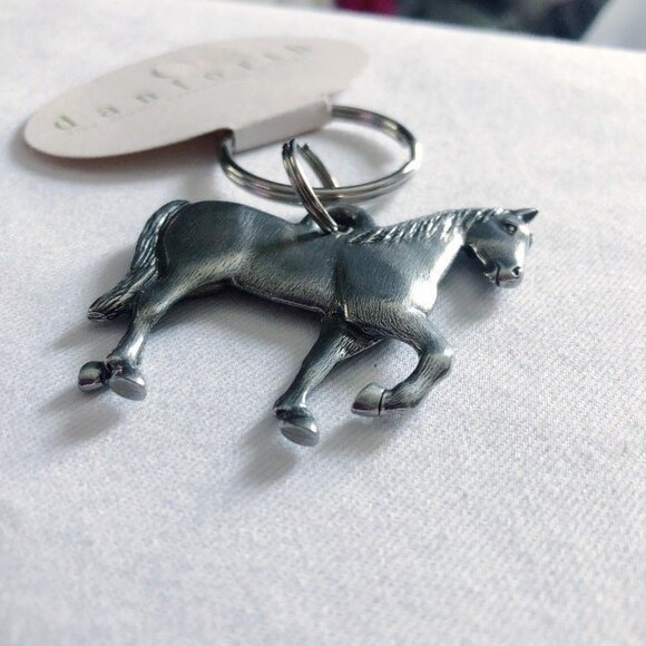 Pewter Horse Keychain Handcrafted NWT - Picture 3 of 7